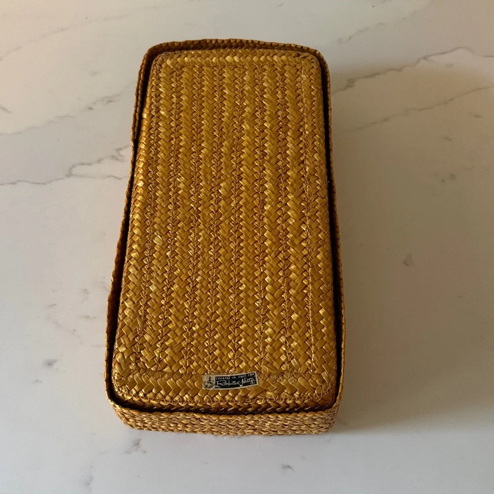 Vintage Rosenthal Netter Rattan Tissue Box Made in Italy
